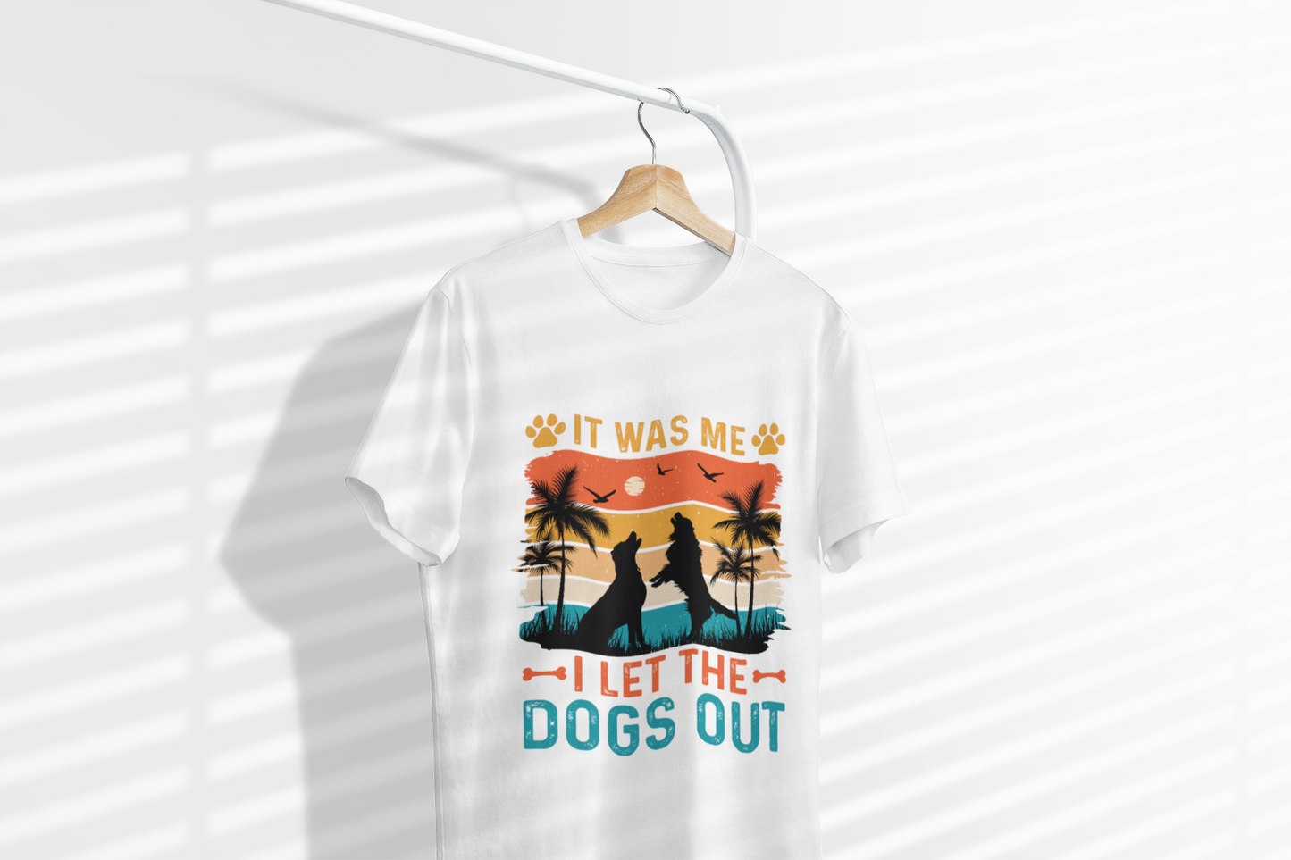 T-shirt unisexe pour amoureux des chiens - « It Was Me, I Let The Dogs Out »