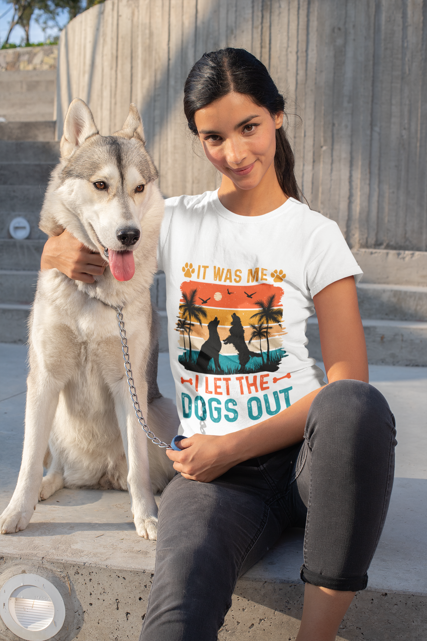 T-shirt unisexe pour amoureux des chiens - « It Was Me, I Let The Dogs Out »